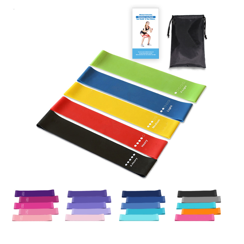Fitness Elastic Loop Bands, Set of 5 