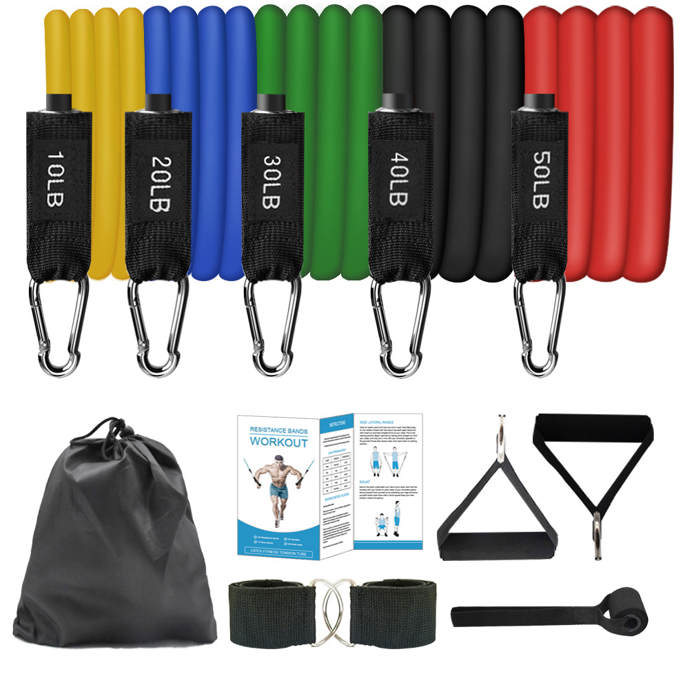 Latex Resistance Bands 150 lbs, set of 11