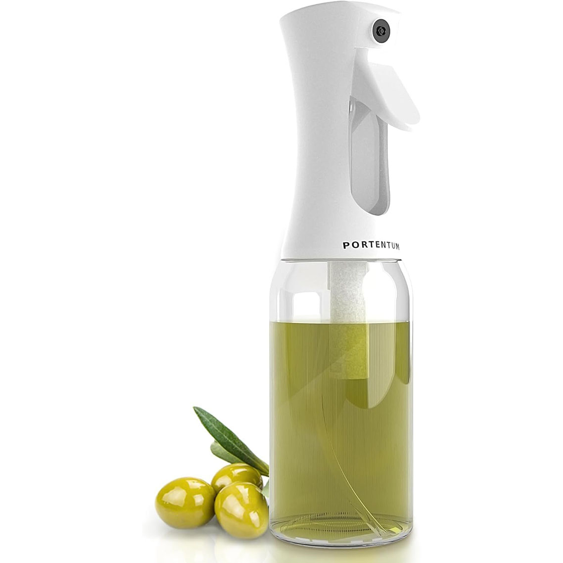 300ml Oil Spray, Suitable for Air Fryer & Multipurpose Kitchen Oil Spray, Non-Drip Kitchen Oil Spray, Oil Pot with Dispenser, Oil-Free Fryer Accessories (White)