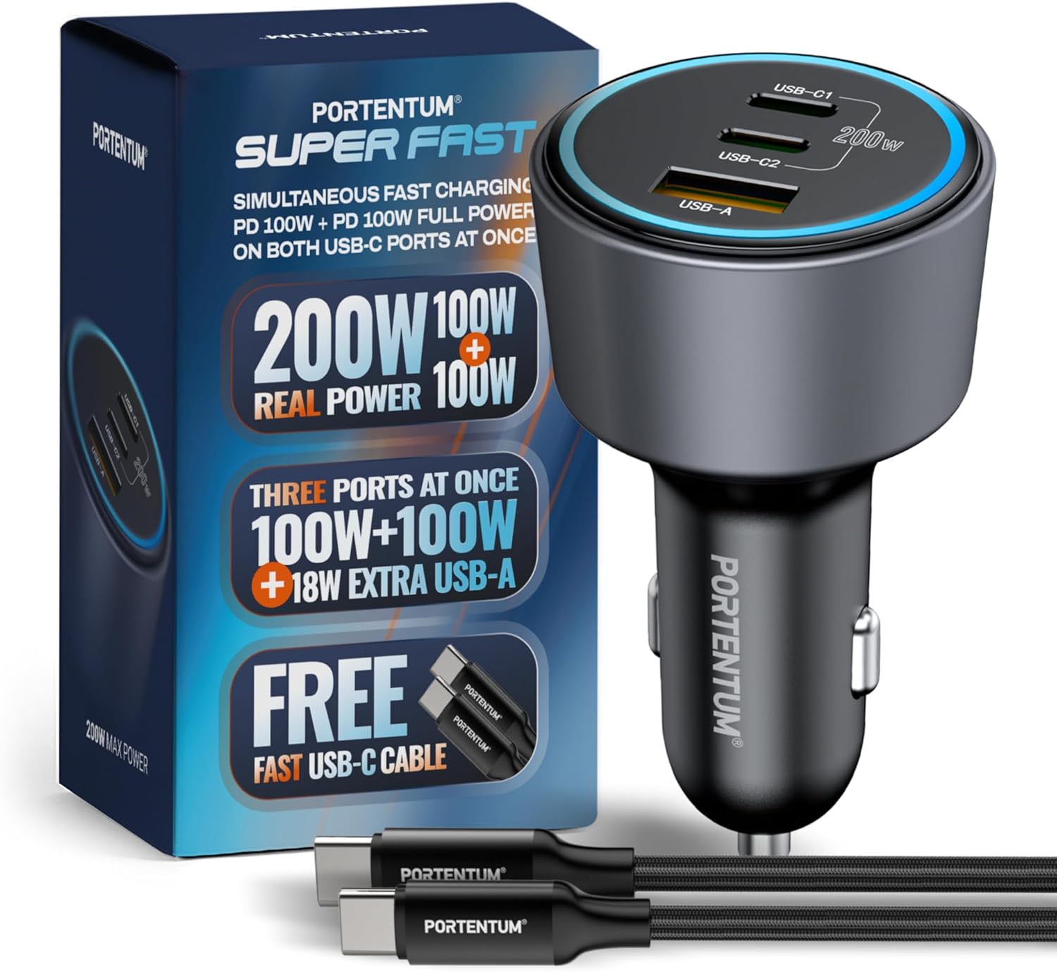 Fast Car Charger Adapter 200W