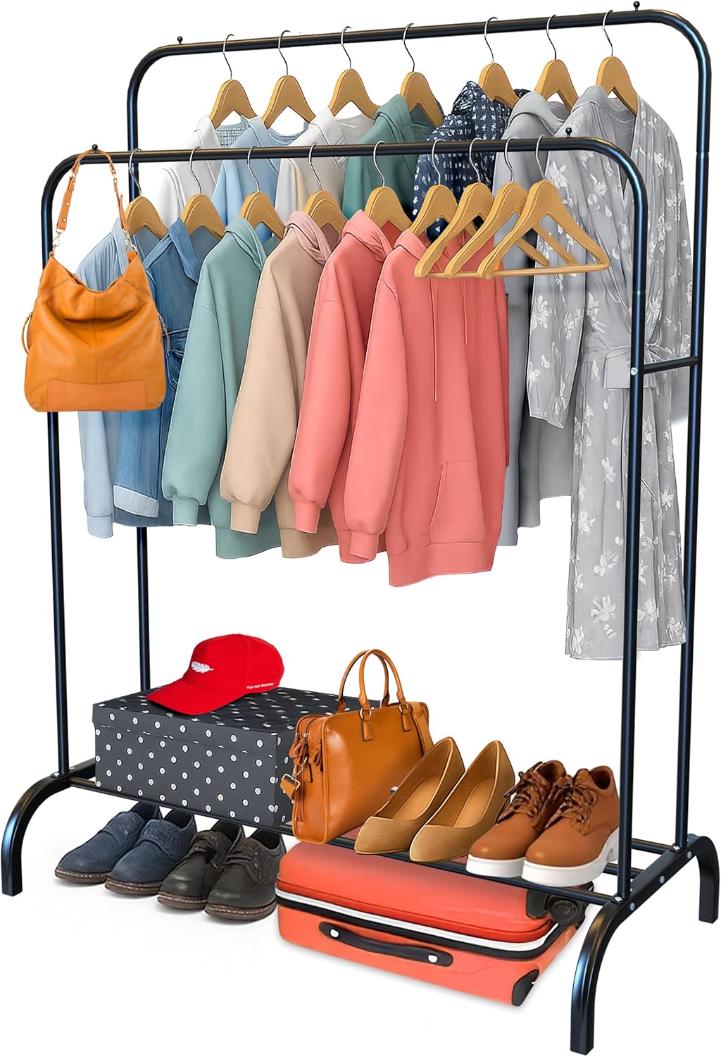 Heavy Duty Steel Donkey Clothes Rack, Black